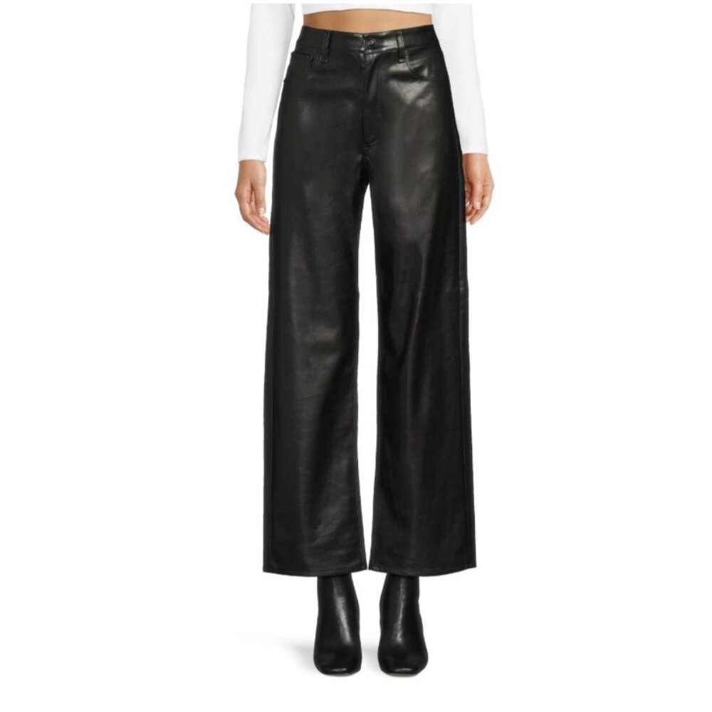 Rag & Bone Maeve Flat Front Faux-Leather Pants Black ( 26 )